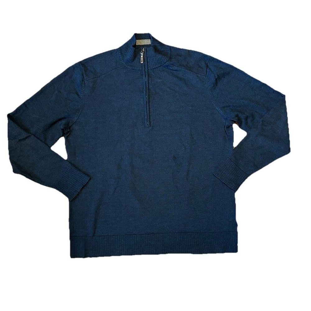 Smartwool Sweater Mens‎ XL Blue Kiva Ridge Half Zip Merino Wool Pullover *Read